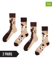 Dedoles Skarpety (2 pary) w kolorze beżowo-ciemnobrązowym rozmiar: 39-42. Brązowe skarpetki męskie Dedoles, bez wzorów. Za 69.91 zł.