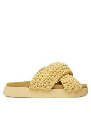 Inuikii Klapki Woven 70104-105 Żółty. Żółte klapki damskie Inuikii, bez wzorów, z materiału, bez obcasa. Za 1,009.00 zł.