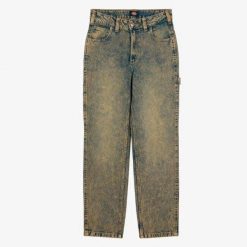 Spodnie DIckies Ellendale Denim Żółte. Żółte spodnie materiałowe damskie Dickies, bez wzorów, z denimu. Za 338.36 zł.