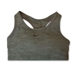 Stanik fitness cardio Nike Dri-FIT Swoosh Pro-padded. Szare biustonosze sportowe damskie Nike, bez wzorów. Za 125.00 zł.