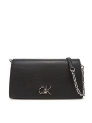 Calvin Klein Torebka Re-Lock Mini Conv LV04F3103G Czarny. Czarne torebki klasyczne damskie CALVIN KLEIN, bez wzorów, ze skóry, bez dodatków. Za 319.99 zł.