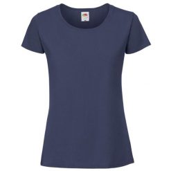 Koszulka Damska Iconic 190. Niebieskie bluzki damskie Fruit of the Loom, s, bez wzorów, sportowe, bez kołnierzyka, bez ramiączek. Za 38.99 zł.