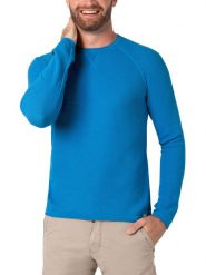 Timezone Sweter w kolorze niebieskim rozmiar: XL. Niebieskie swetry męskie Timezone, xl, bez wzorów, z bawełny, bez kołnierzyka. Za 96.60 zł.