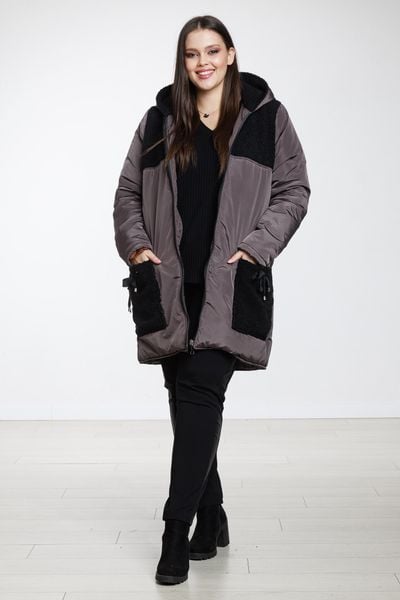 Brązowa kurtka Roksana XXL OVERSIZE JESIEŃ ZIMA. Brązowe kurtki damskie Moda Size Plus Iwanek, na jesień, s, bez wzorów, z materiału, bez kaptura. W wyprzedaży za 219.90 zł.