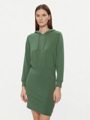 DKNY Sport Sukienka dzianinowa DP3D4832 Zielony Relaxed Fit. Zielone sukienki damskie DKNY Sport, xs, bez wzorów, z dzianiny, sportowe, bez kołnierzyka, bez ramiączek, sportowe. Za 269.99 zł.