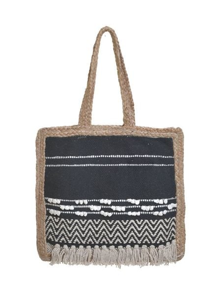 BLE Torebka w kolorze czarno-beżowym - 38 x 32 x 5 cm rozmiar: onesize. Brązowe torebki klasyczne damskie BLE, bez wzorów, z materiału, bez dodatków. Za 80.89 zł.