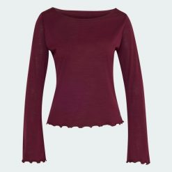 Koszulka Motion z długim rękawem. Czerwone bluzki sportowe damskie Adidas, l, bez wzorów, z dzianiny, bez ramiączek. Za 239.00 zł.