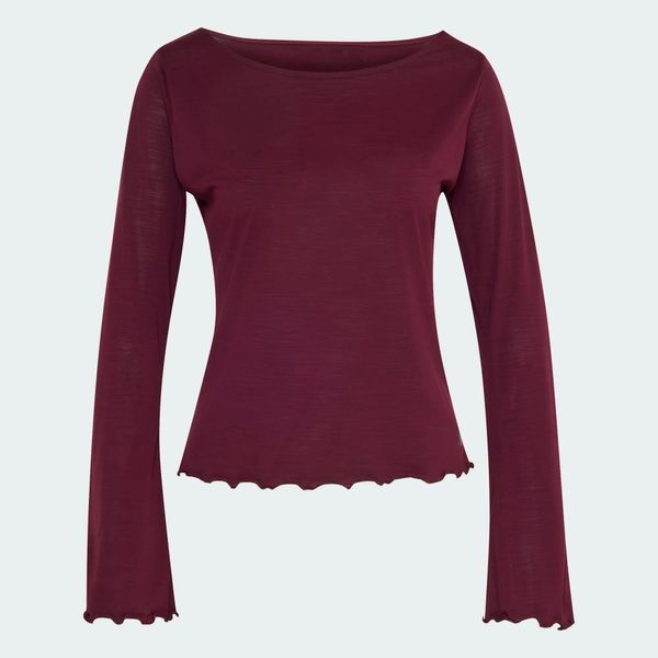 Koszulka Motion z długim rękawem. Czerwone bluzki sportowe damskie Adidas, l, bez wzorów, z dzianiny, bez ramiączek. Za 239.00 zł.