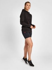 Bluza fitness damska Hummel red Heavy z kapturem. Czarne bluzy sportowe damskie HUMMEL, l, bez wzorów, z bawełny, bez ramiączek, z kapturem. Za 192.00 zł.