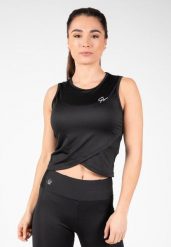 Estelle Skręcone Crop Top - Czarny. Czarne topy sportowe damskie GORILLA WEAR, s, bez wzorów, z poliesteru, bez ramiączek. Za 143.85 zł.