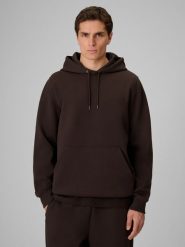 4F Bluza dresowa regular z kapturem męska 4F x Robert Lewandowski - brązowa L. Brązowe bluzy z kapturem męskie 4f, l, z bawełny. Za 249.99 zł.