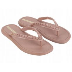 Japonki dla kobiet Ipanema Meu Sol Thon. Czerwone klapki damskie Ipanema, bez wzorów, z materiału, bez obcasa. Za 59.00 zł.