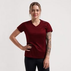 Damska koszulka z krótkim rękawem Rogelli Promo. Brązowe bluzki sportowe damskie Rogelli, s, bez kołnierzyka, bez ramiączek. Za 49.00 zł.