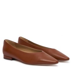 Baleriny LAUREN RALPH LAUREN. Brązowe baleriny damskie Lauren Ralph Lauren, bez wzorów, bez obcasa. Za 769.99 zł.