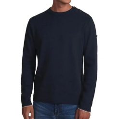 Sweter z okrągłym dekoltem TBS Loran. Niebieskie swetry męskie Tbs, l, bez wzorów, z dzianiny, bez kołnierzyka. Za 283.00 zł.