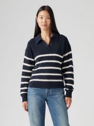 Levi's Sweter w kolorze granatowo-białym rozmiar: S. Niebieskie swetry klasyczne damskie Levi's, s, z bawełny, bez kołnierzyka. Za 166.88 zł.