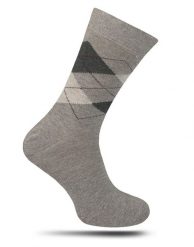 Skarpetki Szare, Bawełniane, Wzór Geometryczny, Eleganckie, w Romby, Casualowe -KINGS- Męskie. Szare skarpetki męskie Kings, bez wzorów, z bawełny. Za 14.90 zł.