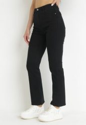 Czarne Jeansy Straight Thadia. Czarne jeansy damskie Born2be, z podwyższonym stanem. Za 89.99 zł.