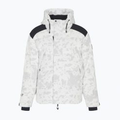 Kurtka narciarska męska EA7 Emporio Armani Ski Cortina Down. Białe kurtki męskie EA7 Emporio Armani, m, bez wzorów, z materiału, sportowe, bez kaptura. Za 1,789.00 zł.