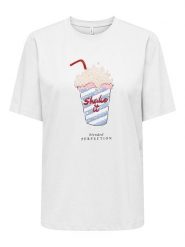 ONLY Koszulka w kolorze białym rozmiar: XS. Białe t-shirty damskie Only, xs, bez wzorów, z bawełny, bez kołnierzyka. Za 57.20 zł.