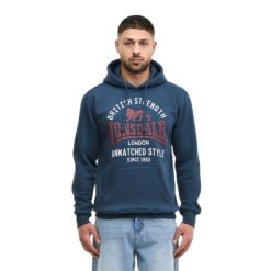 Bluza z kapturem Lonsdale Cleadon. Niebieskie bluzy sportowe męskie Lonsdale, s, z bawełny. Za 310.00 zł.
