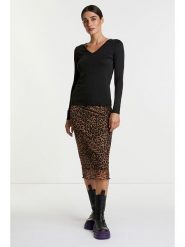 Rich & Royal Koszulka w kolorze czarnym rozmiar: XL. Czarne bluzki damskie Rich & Royal, xl, bez wzorów, z bawełny, bez kołnierzyka. Za 100.99 zł.