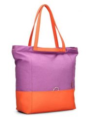 Zwei Shopper bag "Fiorella FI200" w kolorze fioletowo-pomarańczowym - 44 x 38 x 19 cm rozmiar: onesize. Pomarańczowe shopper bag damskie Zwei, bez wzorów, z materiału, na ramię, bez dodatków. Za 214.70 zł.