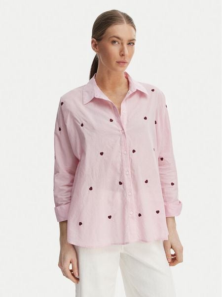 ONLY Koszula 15283743 Różowy Box Fit. Czerwone koszule damskie Only, m, bez wzorów, z bawełny, bez kołnierzyka, bez ramiączek. Za 125.99 zł.