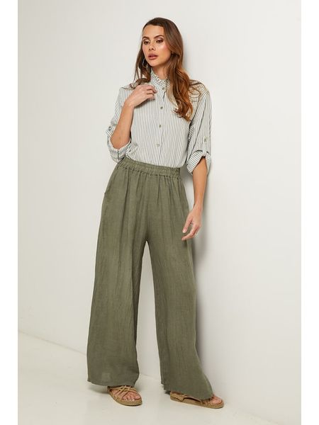 Fleur de Lin Bluzka w kolorze khaki rozmiar: M. Brązowe bluzki damskie Fleur de Lin, m, bez wzorów, bez kołnierzyka, bez ramiączek. Za 152.12 zł.