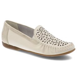 Beżowe Półbuty Rieker Eleganckie Obuwie Damskie Ze Skóry Naturalnej. Brązowe półbuty damskie Rieker, w ażurowe wzory, z materiału, eleganckie, bez obcasa. Za 299.00 zł.
