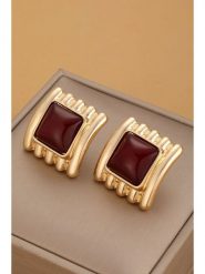 Atelier MIU Pozłacane kolczyki-wkrętki rozmiar: onesize. Brązowe kolczyki damskie atelier MIU, pozłacane. Za 39.99 zł.