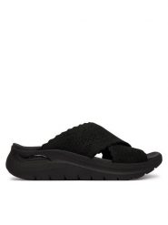 Skechers Klapki Arch Fit 2.0 164079/BBK Czarny. Czarne klapki damskie Skechers, bez wzorów, z materiału, bez obcasa. Za 289.99 zł.