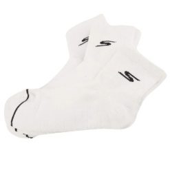 Skarpetki sportowe męskie 3pk Mens Qtr Prem Basic Socks. Białe skarpetki męskie Skechers, bez wzorów, z bawełny. Za 99.99 zł.