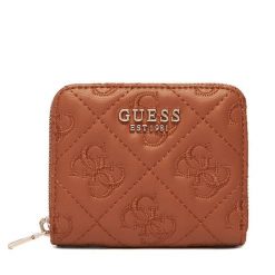 Portfel Guess. Brązowe portfele damskie Guess, z aplikacjami. Za 199.99 zł.