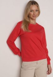 Czerwona Bluza z Bawełną Ozdobiona Ściągaczami Hilani. Czerwone bluzy bez kaptura damskie Born2be, l, z bawełny. Za 49.99 zł.