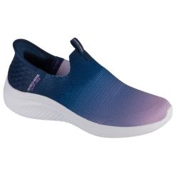 Buty sportowe Sneakersy damskie, Slip-Ins Ultra Flex 3.0 - Beauty Blend. Czarne buty sportowe na co dzień damskie Skechers, bez wzorów, trekkingowe. Za 399.99 zł.