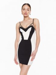 Elisabetta Franchi Sukienka koktajlowa AB-415-32E2-V490 Kolorowy Slim Fit. Sukienki damskie Elisabetta Franchi, bez wzorów, z syntetyku, wizytowe, bez kołnierzyka, bez ramiączek. Za 3,499.00 zł.