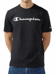 Koszulka Męska Champion Bawełniana Sportowa T-Shirt. Czarne t-shirty męskie CHAMPION, m, bez wzorów, z bawełny, bez kołnierzyka. Za 129.00 zł.