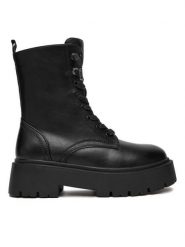 Nine West Trzewiki CEO-RAIDA-01 Czarny. Czarne botki damskie Nine West, z materiału, bez obcasa, na płaskiej podeszwie, bez zapięcia. Za 279.99 zł.