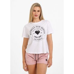 Koszulka bawełniana sportowa t-shirt dla dorosłych Heartie. Białe bluzki sportowe damskie PITBULL, s, bez wzorów, z bawełny, bez ramiączek. Za 65.99 zł.