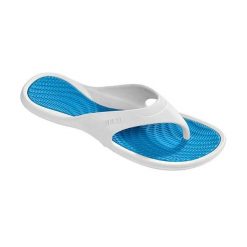 Klapki beco damskie - turkusowo-białe. Białe klapki damskie 47 Brand, bez wzorów, bez obcasa. Za 193.99 zł.