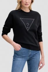 GUESS Czarna bluza damska z cyrkoniami Triangle Lace, Rozmiar L. Czarne bluzy bez kaptura damskie Guess, l, z dresówki. W wyprzedaży za 239.99 zł.