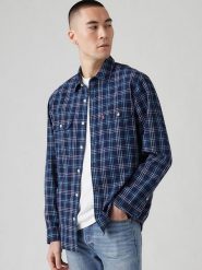 Levi´s Koszula w kolorze granatowym rozmiar: XL. Niebieskie koszule męskie s, bez wzorów, z bawełny, bez kołnierzyka, bez ramiączek. Za 144.92 zł.