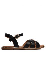 Tommy Hilfiger Sandały T3A2-34280-0326 M Czarny. Czarne sandały dziewczęce Tommy Hilfiger, ze skóry, bez zapięcia. Za 349.99 zł.