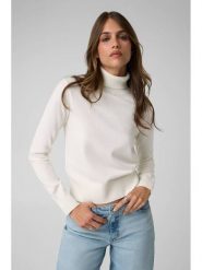 Guess Jeans Golf W6BR03 Z1246 Kremowy Regular Fit. Białe golfy damskie Guess Jeans, xs, z aplikacjami, z jeansu, bez ramiączek. Za 349.99 zł.