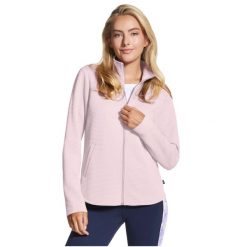 Bluza dresowa sportowa damska The Hoodless Hoodie GoWalk Shine Jacket. Fioletowe bluzy sportowe damskie Skechers, bez wzorów, z dresówki, bez ramiączek, bez kaptura. Za 249.99 zł.