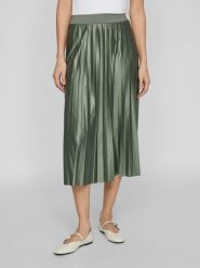 Vila Spódnica w kolorze zielonym rozmiar: XL. Zielone spódniczki damskie Vila, xl, bez wzorów, z podwyższonym stanem, midi, proste. Za 113.99 zł.