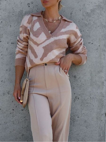 Milan Kiss Sweter w kolorze jasnobrązowo-kremowym rozmiar: S. Brązowe swetry klasyczne damskie Milan Kiss, s, bez kołnierzyka. Za 165.99 zł.