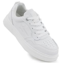 Buty sportowe Big Star RR174571 białe. Białe buty sportowe na co dzień męskie z materiału, bez zapięcia. Za 250.39 zł.