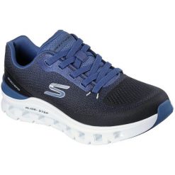 Buty sportowe męskie Skechers Glide step Pro waverra. Niebieskie buty sportowe na co dzień męskie Skechers, z materiału, bez zapięcia. Za 390.00 zł.